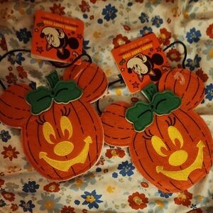Disney Orange and Green Minnie Mouse Pumpkin Accessories